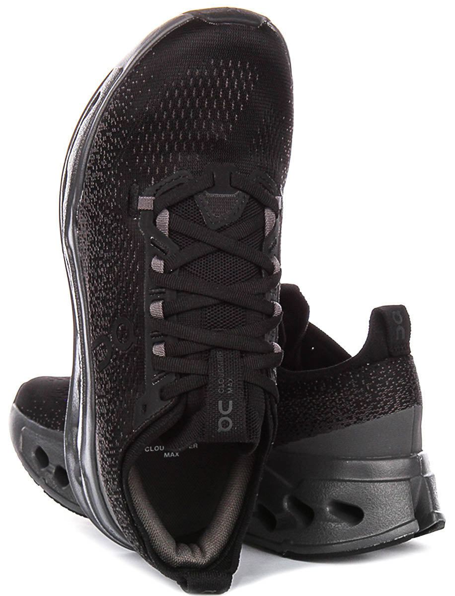 On Running Cloudsurfer Max In Black Grey For Women