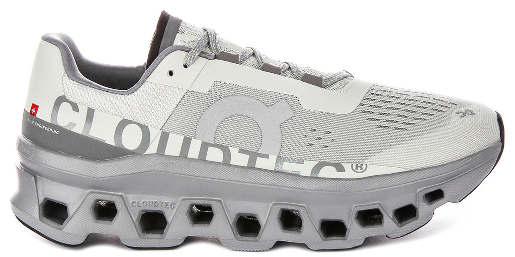 On Running Cloudmonster In Light Grey For Men